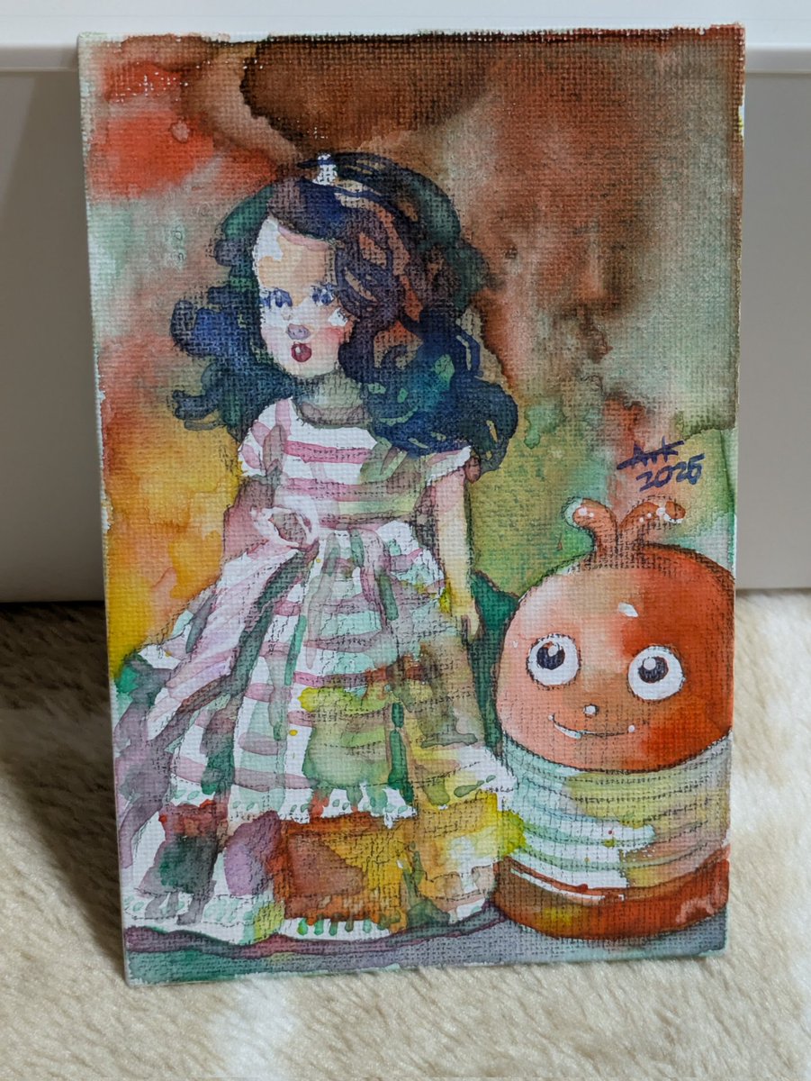 『隔たり』（手描きイラスト・オリジナル・絵画・水彩画・人物画・原画） 専用 手描きイラスト 真珠人魚 オリジナル 水彩画の通販 by むぅ
