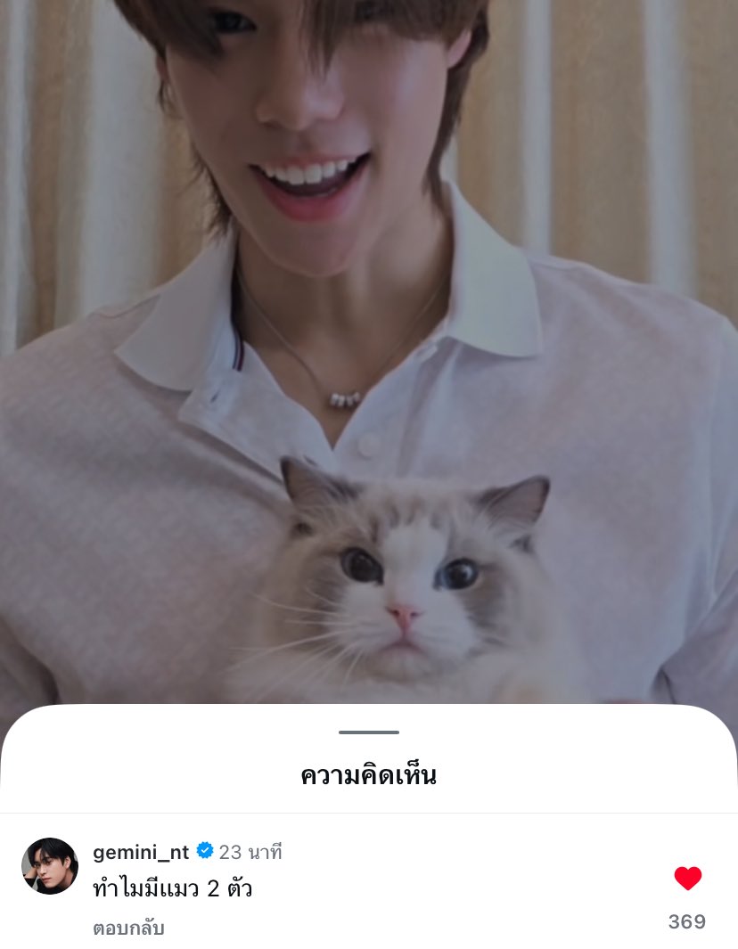 น้องเจมแซวพิภุวิน 

🐱 : ทำไมมีแมว 2ตัว 

อ่ยฮืออ คิดถึงแฝดพุมินิมาก เมื่อไหร่ ๆ ยัยเบบี๋จะได้เจอกันน้อ คิดถึงมาก น้องเจมพี่คิดถึงพี่จุ้😭😭

𓂃 ིྀ #Gemini_NT ; #เจมีไนน์ ♥︎、˚𓈒