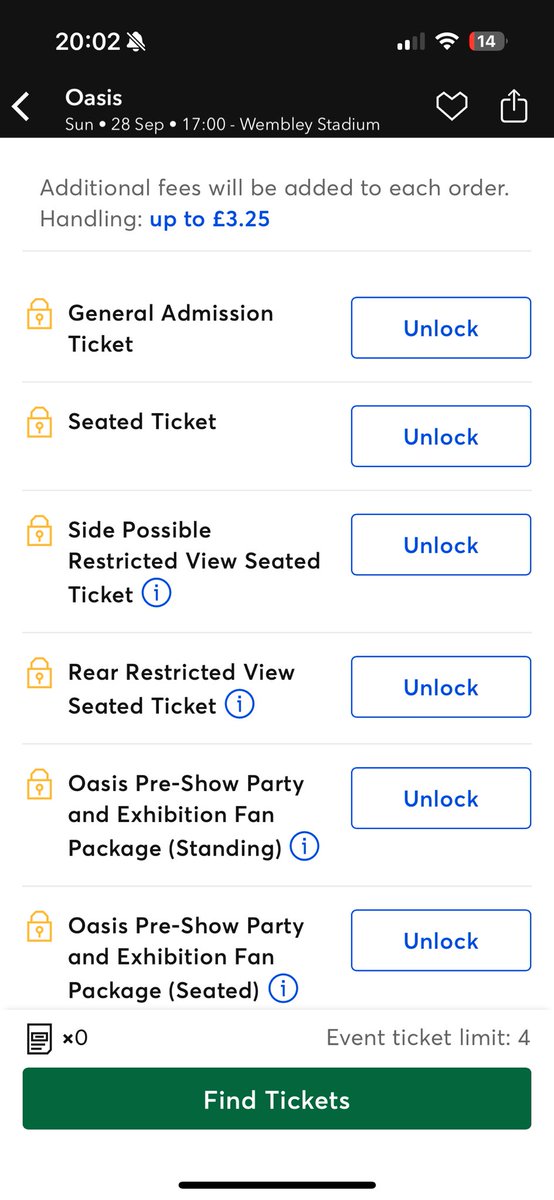 Probably clutching at straws here, but I don’t suppose a kind soul has a spare Oasis Ticketmaster code they aren’t using for Wembley next weekend please?

Or has 2x tickets to sell for either September 27th or 28th?

Full expecting the replies to be nothing but scammers 😂😂