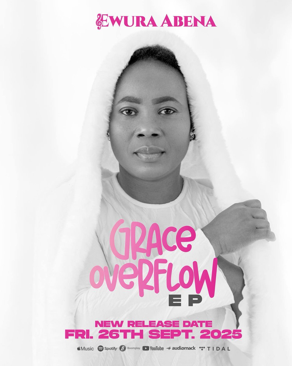 Adom1063fm's tweet image. 📌 This Friday, 26th September, 2025, @EwuraAbenaMusiq delivers a profound message of God&apos;s goodness to humanity with her &quot;GRACE OVERFLOW&quot; EP

 &quot;GRACE OVERFLOW EP&quot; A collection of blessings✨️ to connect and reconnect souls to Christ 🙏🏿 

#AdomSocials 
#EwuraAbena #GraceOverflow