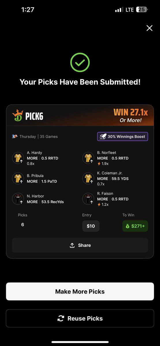 Come on <a href="/Pick6/">Pick6</a> bring me some luck on this one. I need a shootout in Columbia