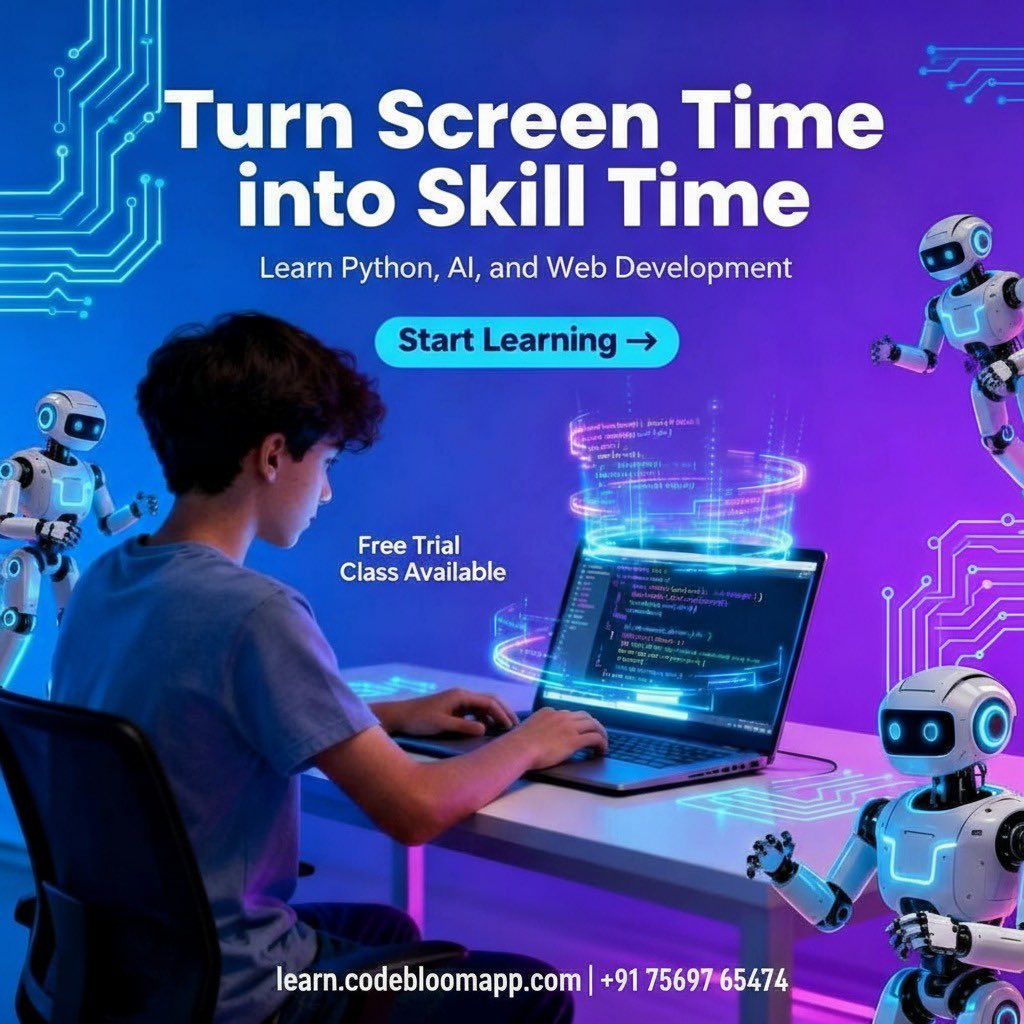 codebloomapp's tweet image. 🚀 Level up your skills with CodeBloomApp!
💻 From coding to AI, game development to data science – we’ve got it all.
🎯 Limited spots →Book your free demo now & start your journey.
learn.codebloomapp.com
+91 75697 65474
#CodeBloomApp #LearnCoding #TechCourses #FutureReady