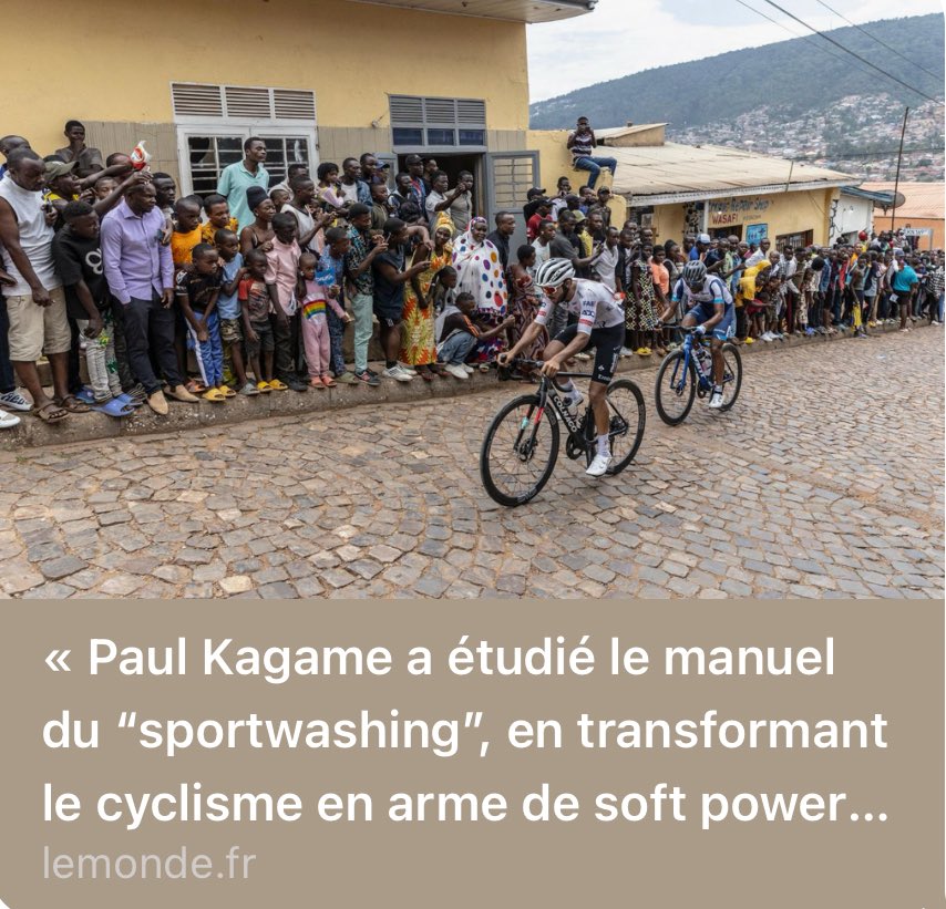 JF_LE_DRIAN's tweet image. Dans tous les sens du terme, propre comme figuré, le régime politico-mafieux Inkotanyi de Kigali pratique le blanchiment à outrance :

- Génocide washing : Diplomatie de la culpabilisation.

x.com/jf_le_drian/st…

- Sportwashing : Utilisation du sport pour polir/laver son image…