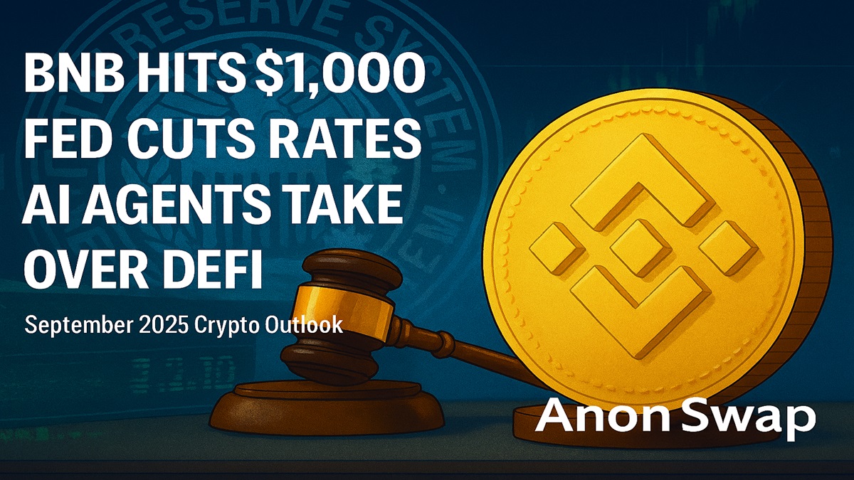 🚨 Crypto is heating up:  
🏦 Fed cuts rates  
🚀 BNB smashes $1,000  
🤖 AI agents take over DeFi  

What it means for traders + why private swaps matter 👉  
anonswap.app/blog/bnb-fed-a…
#BNB #DeFi #Crypto
