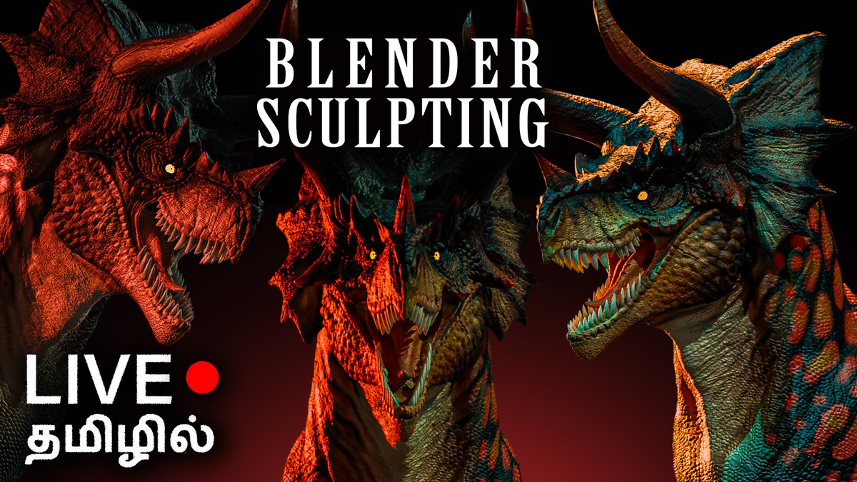 youtu.be/DoSJXC1lbCY -Time-lapse

youtube.com/watch?v=KXMGl-…  -full playlist live #blender sculpting