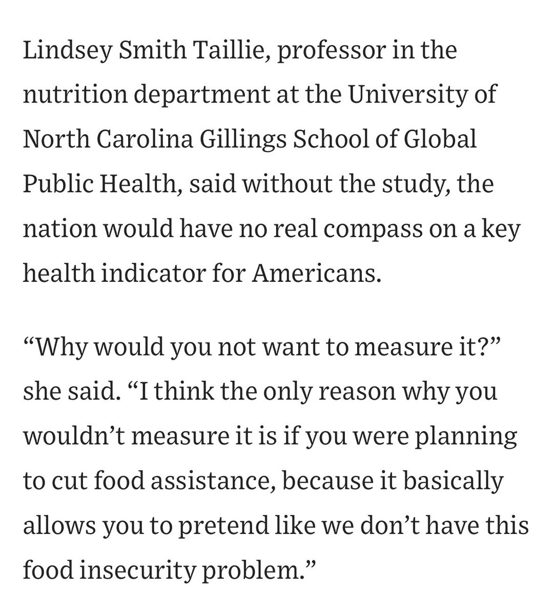 Grocery prices are rising. Congress cut spending on food stamps. And the Trump admin is now canceling a key annual survey to gauge how many Americans struggle to get enough food, saying the effort had become “overly politicized” wsj.com/economy/trump-…
