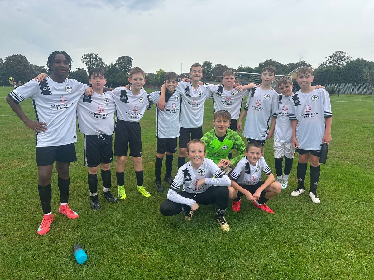 The U13 Colts enjoyed their first home game of the season with a great match vs Faversham StrikeForce.
Harriers started strongly and kept up good momentum all match. The final score was of 2-0
Thank you to Graham &amp; Co Solicitors for the sponsoring of our home kit.