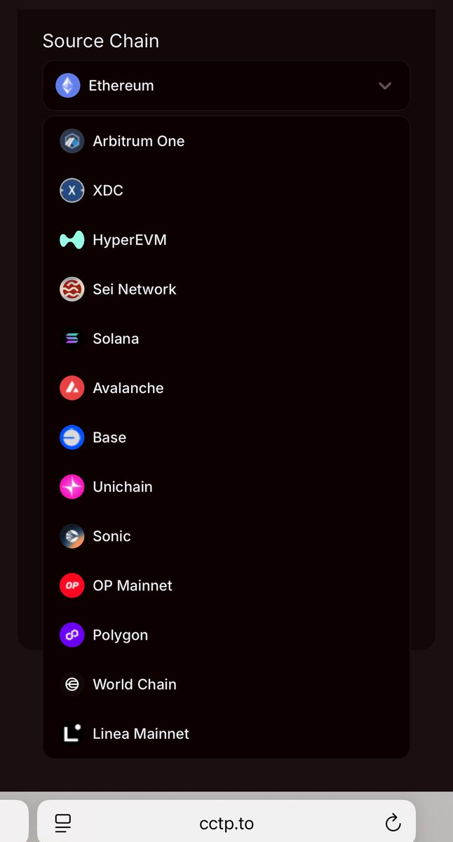 With <a href="/InterportFi/">Interport Finance</a> , you can bridge $USDC from multiple supported chains to USDC on <a href="/XDCNetwork/">XDC Network</a> using <a href="/circle/">Circle</a> ‘s CCTP as well—fast, simple and seamless.

No wrappers. No delays. No BS.
 Move smart. Migrate now to $XDC.

Try it here 👉 app.interport.fi/bridge/42161/5…