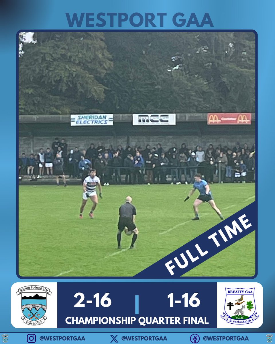 Westport defeat Breaffy to go into the Semi Finals of the <a href="/ConnachtGold/">Connacht Gold</a> Senior Football Championship.
