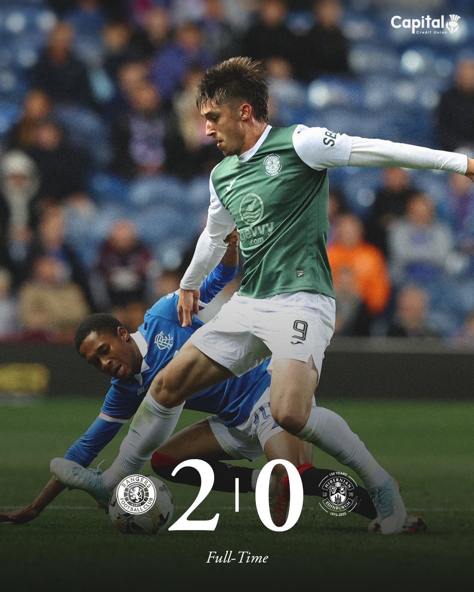 HibernianFC's tweet image. Defeat in Glasgow.