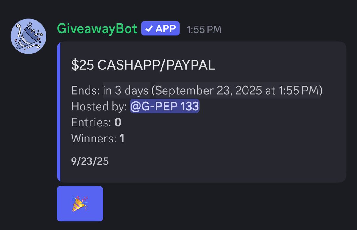 GPEP133's tweet image. 🚨 $25 CASHAPP/PAYPAL GIVEAWAY 🚨

Free to Enter ⬇️

• React to the 🎉 emoji in giveaway channel in discord.gg/pqCS3uw7
• Ends in 72 Hours

Goodluck💪