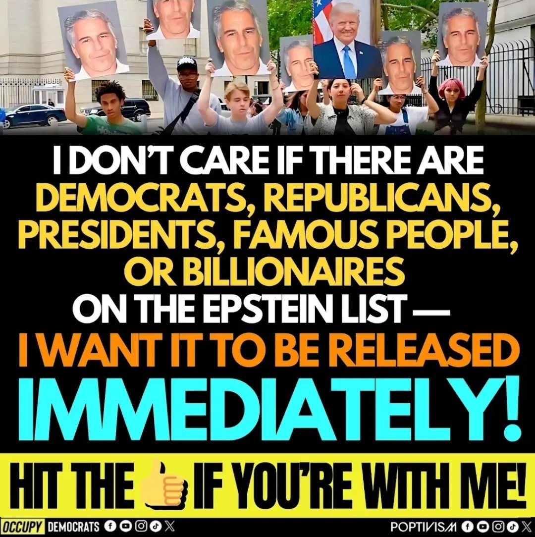 Hilltop__Leader's tweet photo. @jbm32753 @LucasSa56947288 @PaulDereume @sdayyy1 @sugaman1 @JamesTate121 @papijones4 @MagicMark9 @CurtseyWilliams @GrBeauchamp @MisterResiste12 @KylePittsS69859 @4thDimension111 #IWillNotBeDistracted
#ReleaseAllTheEpsteinFiles
#TrumpEpsteinCoverup
#TrumpActsGuiltyAF https://t.co/qddN6YqNNL