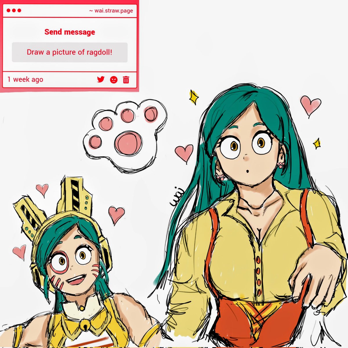 poprocks137's tweet image. Another Strawpage request done! 

(My fiance sent that one lol)

#ragdoll #MHA