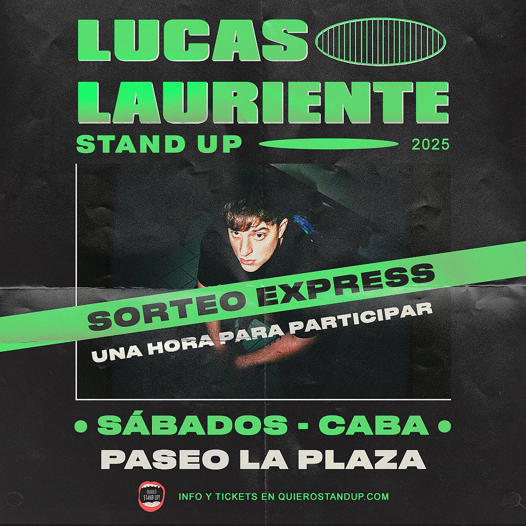 🚀Sale sorteíto para que veas esta noche a <a href="/lucaslauriente/">Lucas Lauriente</a> en <a href="/PaseoLaPlazaOK/">Paseo La Plaza</a>. 

📍Para participar: 

💜🔁 Like + RT.
👥Mencioná a cuantos amigos quieras. 

¡No te olvides de seguir nuestra cuenta! 

Nos vemos ahí.