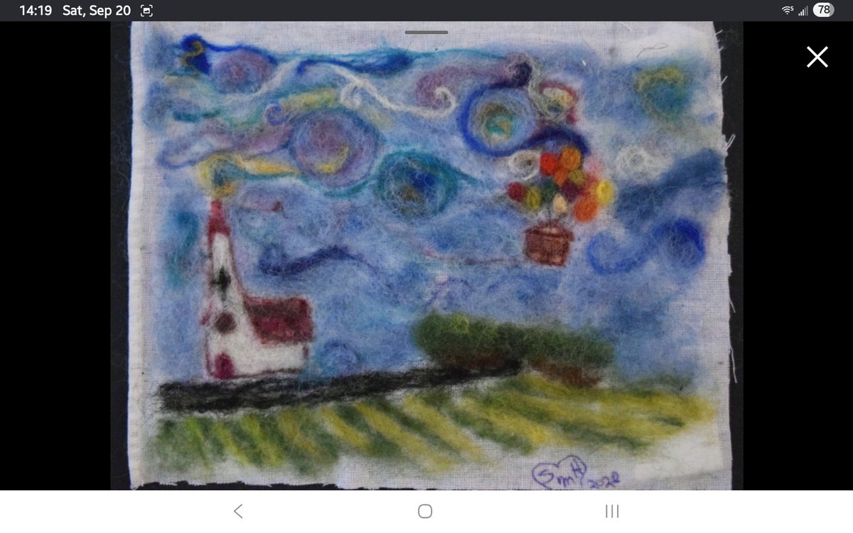 SheliaH's tweet photo. First try at felting scenery and first try at three dimensional felting, amigurumi-style. https://t.co/ECeRS3se4d