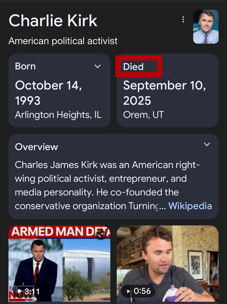 SeanAnon82's tweet image. Why does @Google project #MelissaHortman as being #Assassinated &amp;amp; claim #CharlieKirk simply “died”?