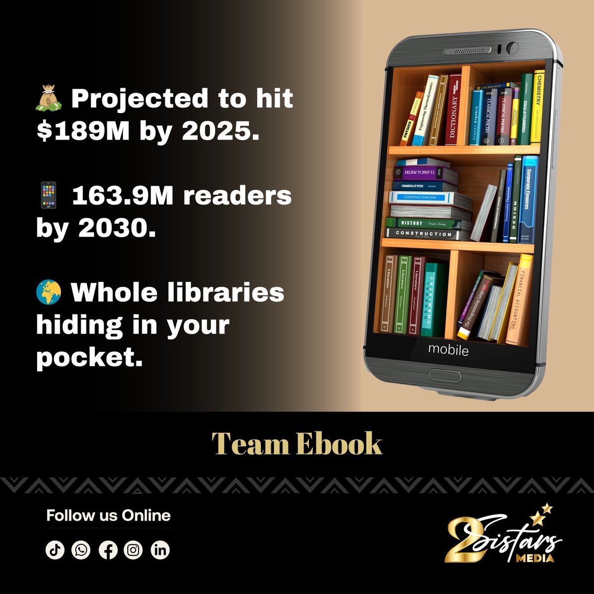 2Sistars's tweet photo. It’s the Great African Book Debate: Ebooks vs. Paperbacks! 📖📲
Are you a screen swiper or a page flipper?
Comment below👇
#ReshapingTheNarrative #AfricanBooks #EbooksVsPaperbacks #2SistarsMedia #ReshapingTheNarrative https://t.co/F1gHJShqFV