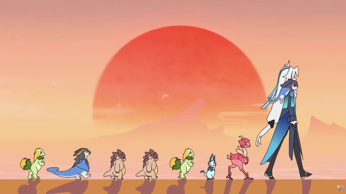 NEUVI WITH BABY SAURIANS FOLLOWING HIM🥹🥹😭😭💖💞