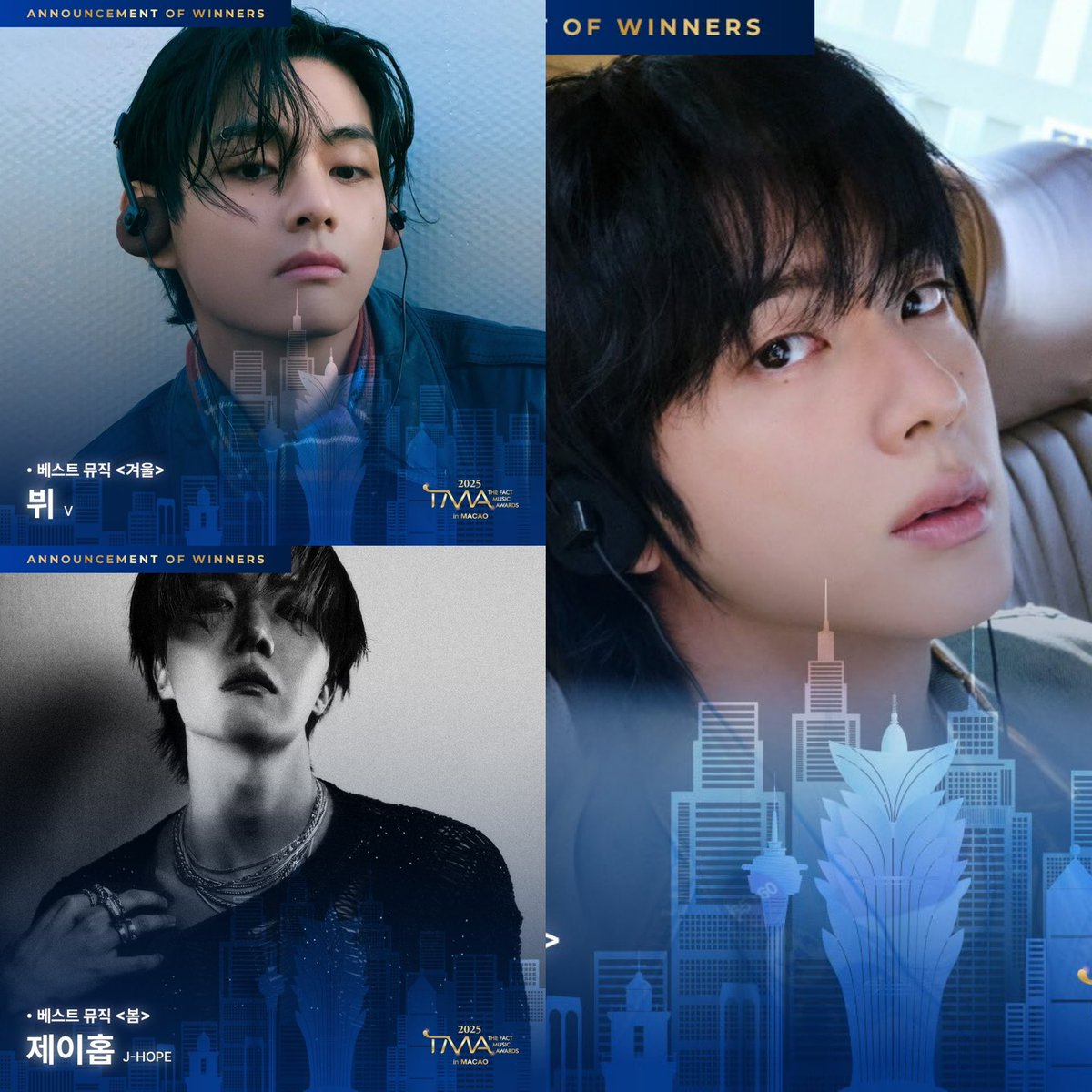 rainbowbts's tweet image. hoje aconteceu a premiação do #TMA 2025, onde o Jin, J-Hope e V ganharam prêmios físicos! ORGULHO DEMAIS 👑

CONGRATULATIONS JIN
CONGRATULATIONS JHOPE
CONGRATULATIONS TAEHYUNG