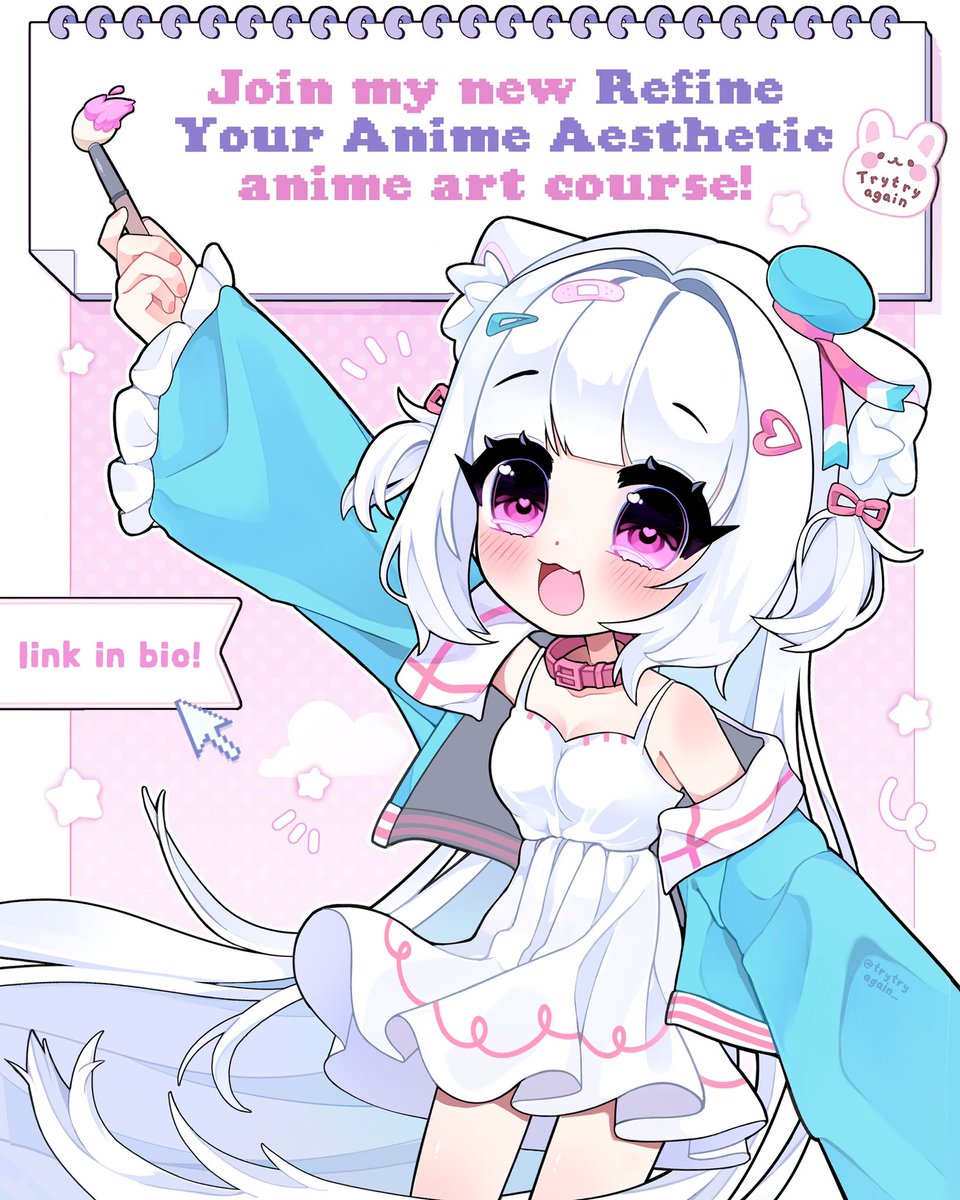trytryagain_'s tweet photo. I’m launching an all new aesthetic anime art course!!! ✨🎨 Waitlist is now open!! https://t.co/jljTFffNwg