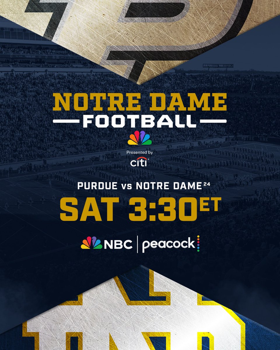 Back in South Bend for <a href="/NDFootball/">Notre Dame Football</a> vs <a href="/BoilerFootball/">Purdue Football</a> 

Irish trying to get their first win this season.
Purdue on the road for the first time this season under new head coach Barry Odom. 

Let’s do this! On <a href="/NBCSports/">NBC Sports</a> at 330 ET