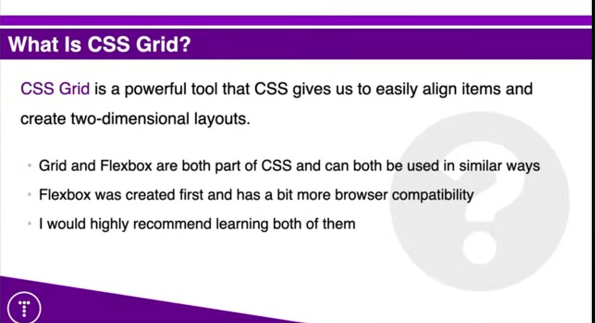 akanhotheDev's tweet image. Day 12 ๐ | Learned CSS Grid ๐ | Unlike Flexbox (1D: row or column), Grid is 2D โ rows and columns. Flexbox = alignment, Grid = full layouts. Together = modern responsive design superpowers ๐ปโจ #CodeWithInStep #100DaysOfCode #CSS #Grid #Flexbox #WebDevelopment @traversymedia