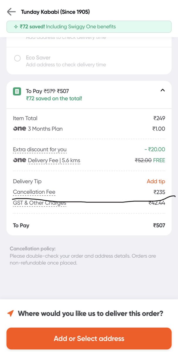 _kripansh_17's tweet photo. It’s been 2 YEARS since I cancelled an order due to an emergency &amp; cancellation fee is STILL stuck on my account. Now I can’t even log in“too many attempts.Try previous account”. I was a Swiggy One member .Remove it now or I’m switching to Zomato forever.@Swiggy @SwiggyCares https://t.co/J61rwpO8Ru
