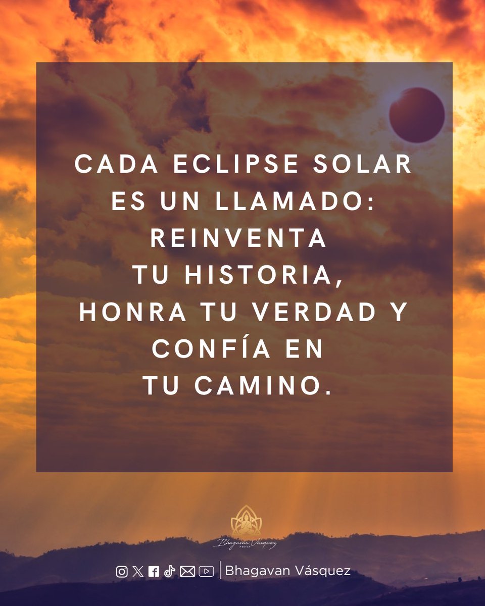 BhagavanVasquez's tweet image. Cada eclipse solar es un llamado: reinventa tu historia, honra tu verdad y confía en tu camino.⛅️🌇☀️ #EclipseSolar #bhagavanvasquez #medium #conciencia #alma