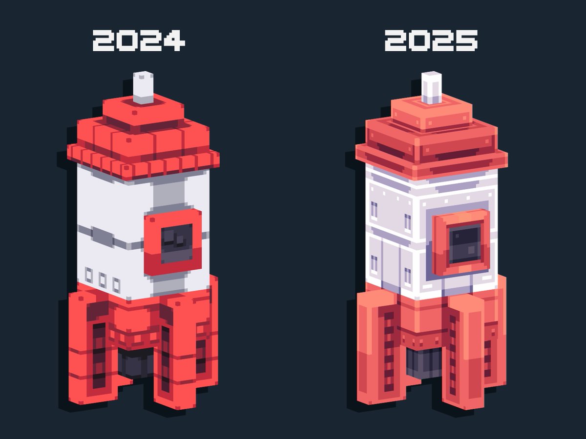 Same model, 2024 vs 2025 🚀

#lowpoly #Blockbench #Minecraft