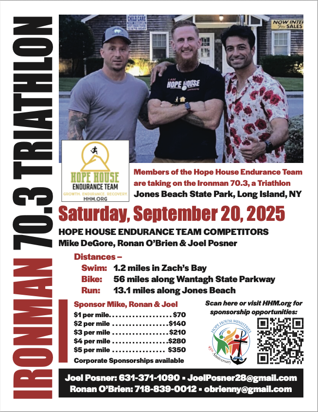 Godspeed to the Hope House Endurance Team today! 100% of donations support Hope House Ministries hhm.org/ironman-new-yo…