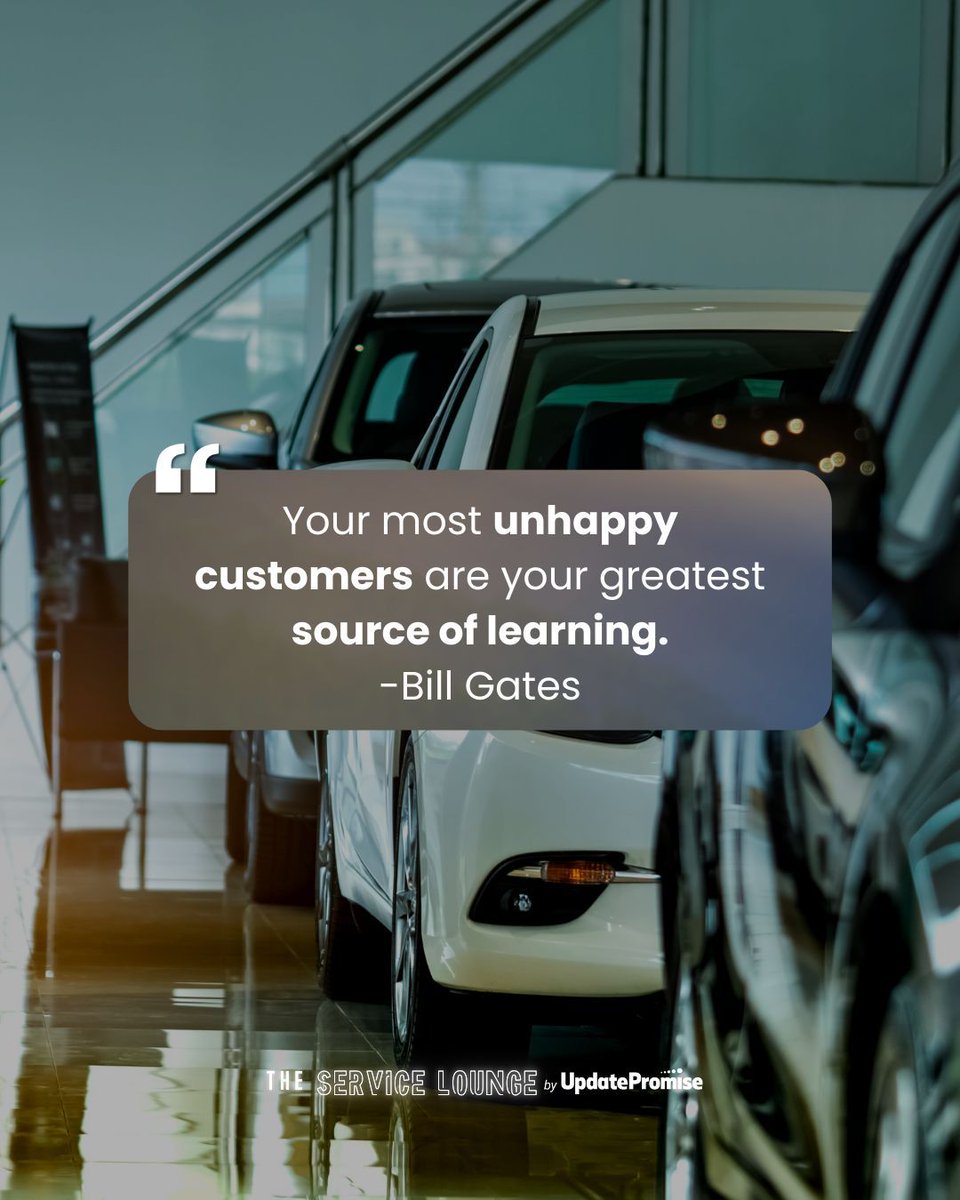 service_lounge's tweet image. Sometimes the best lessons in Fixed Ops come from the hardest conversations.
💡 Unhappy customers can be your greatest teachers if you’re willing to listen, adapt, and grow.

#TheServiceLounge #UpdatePromise #FixedOps #CustomerExperience #ContinuousImprovement