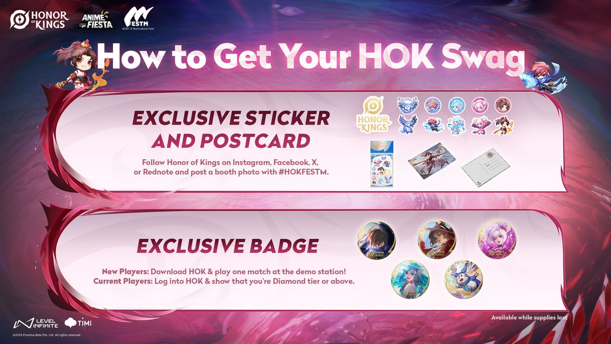HonorOfKings's tweet photo. Toronto, here we come! Honor of Kings arrives in Canada at FestM!
📅 Oct 4–5, 2025
📍 Booth #E005, The International Centre Hall 5 (6900 Airport Rd, Mississauga)
📸 Pose with Umbrosa at the photo op
🎁 Grab exclusive merch
🎮 Try HOK at the demo station
📅 Cosplayer gathering on Oct.4 (Sat), 2–5 PM! All HOK cosplayers and fans welcome!
#HonorofKings #HOK #HOKFESTM #HONOROFKINGS