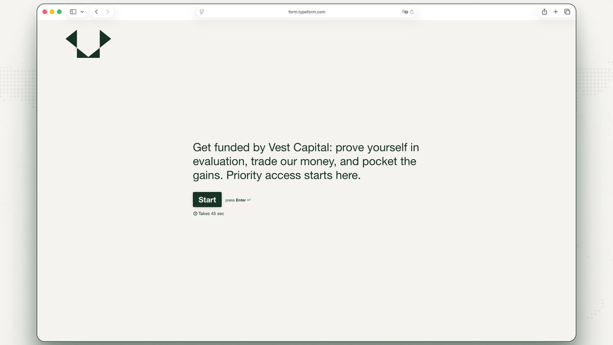 VestExchange's tweet photo. Scale your P&L with Vest's Capital.

Our funded account program provides an immediate, large capital base so you can properly execute your strategy.

Amplify your trades with up to 50x leverage and zero fees across our 1,000+ 24/7 markets. It's the most efficient path to trading real size.

The waitlist is still open. Link in the replies.