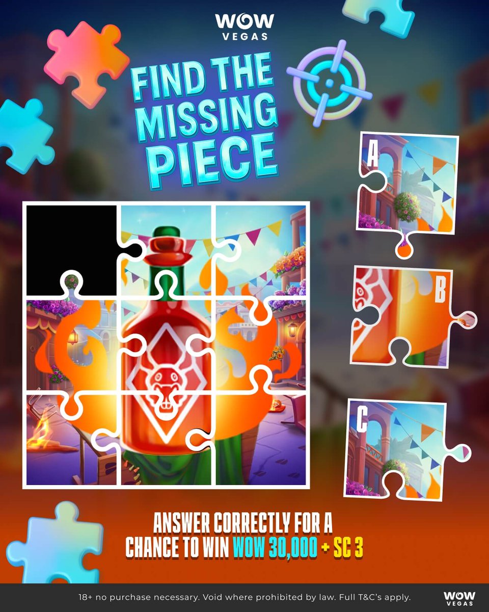 🧩 Find the Missing Piece!
The reels of J Mania Hot Asses from RubyPlay are sizzling with fiery wins and hot features 🔥 But one piece of the puzzle is missing… can you spot what completes the picture? 👀 Drop your answer in the comments for a chance to win WOW 30,000 and SC 3!