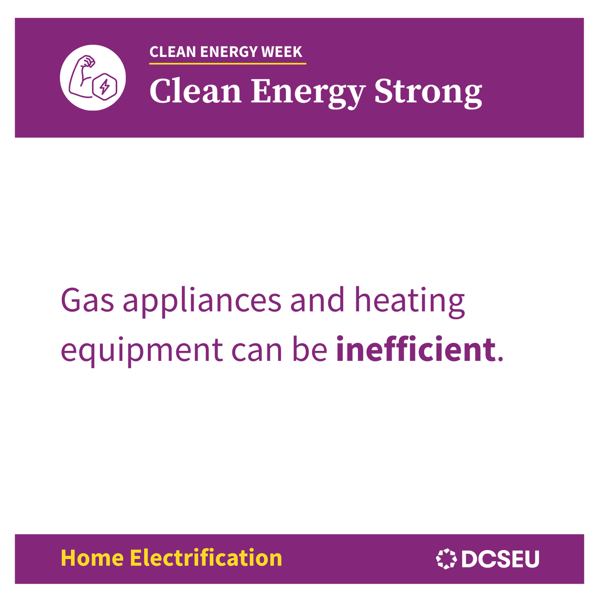 DCSEU's tweet photo. It’s Clean Energy Week, DC! Join us in going clean energy strong—switch from gas to efficient electric for savings, health &amp; safety. Rebates + support available. Visit https://t.co/hxoSR5r1Gr to learn how to electrify your home &amp; save. #CleanEnergyWeek https://t.co/Z1VuZHXZ7e