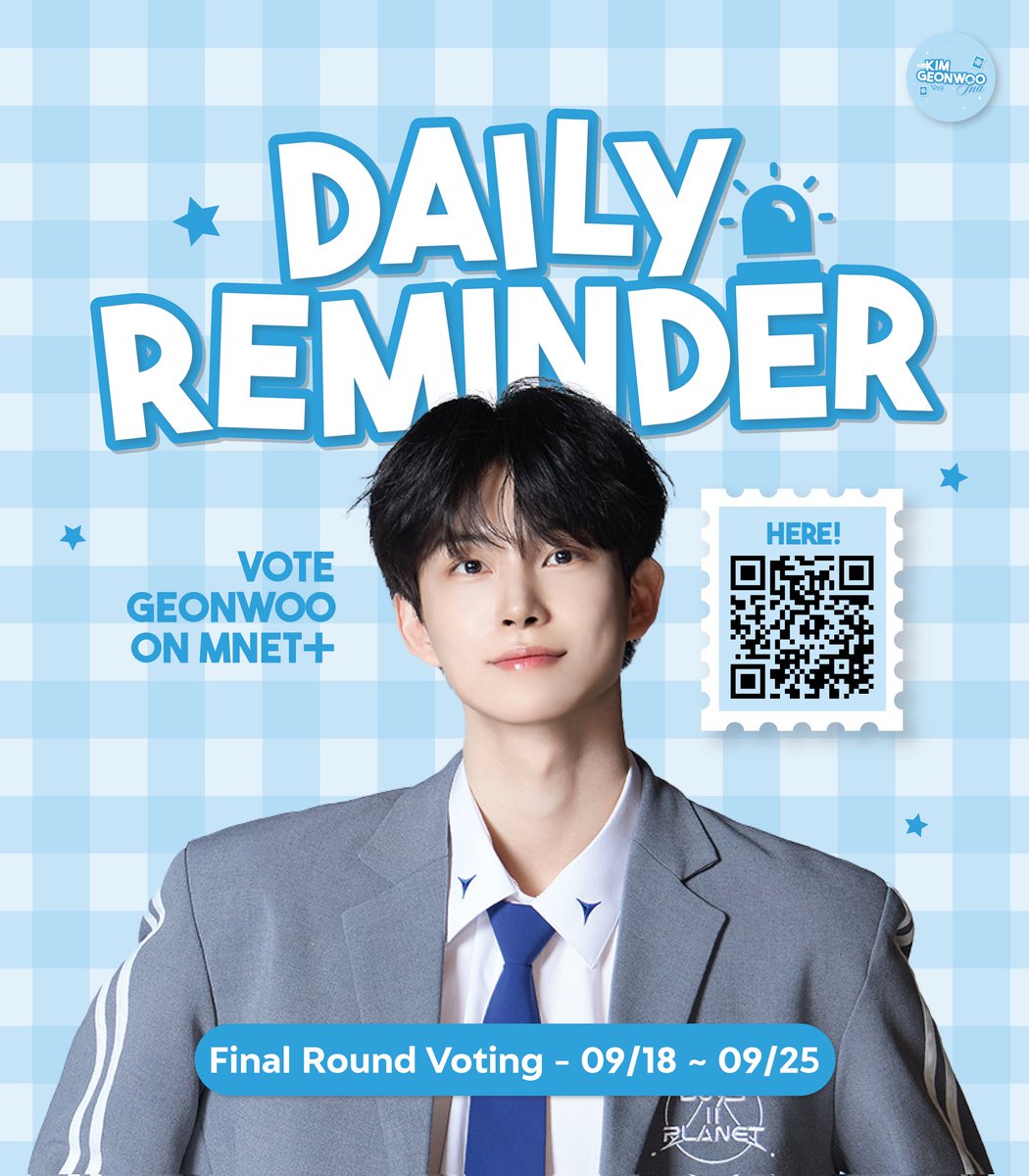 KGW_INA's tweet photo. 🔔 DAILY REMINDER 🔔

Hari baru, vote baru! Byeolppangdan, yuk makin kita kencengin semangat kita untuk votenya! Satu vote berharga banget loh buat debutnya Geonwoo, jadi jangan sampai lewatkan kesempatan vote setiap harinya yaa!

#KIMGEONWOO #BOYS2PLANET #김건우 #보이즈2플래닛 https://t.co/HQ3l6m6MkH