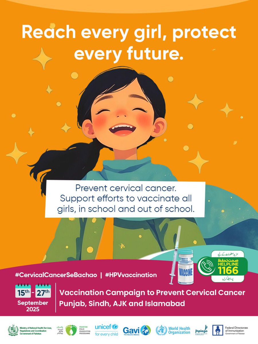 itx__romi's tweet photo. Let’s protect our daughters, sisters &amp; mothers. Get vaccinated, spread awareness, save lives. 
#HPVVaccine #ProtectWithHPV #VaccinatePakistan #SehatMandBetiSehatMandGharana
@SYNCHPakistan @GovtofPakistan @DhoIslamabad @UNICEF_Pakistan @gavi @WHOPakistan @nhsrcofficial https://t.co/9Ay0UFVTA7