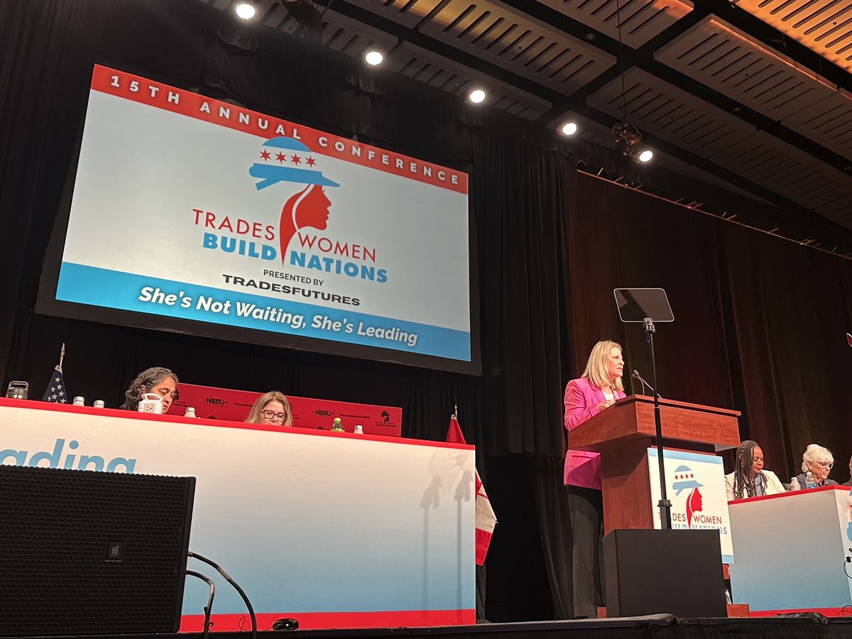 I’m so proud to be with thousands of my union sisters today at <a href="/_TWBN_/">Tradeswomen Build Nations</a>, the largest gathering of tradeswomen in the world!

Tradeswomen are powerful trailblazers, and when we come together, we can lead the way in the trades and our labor movement.