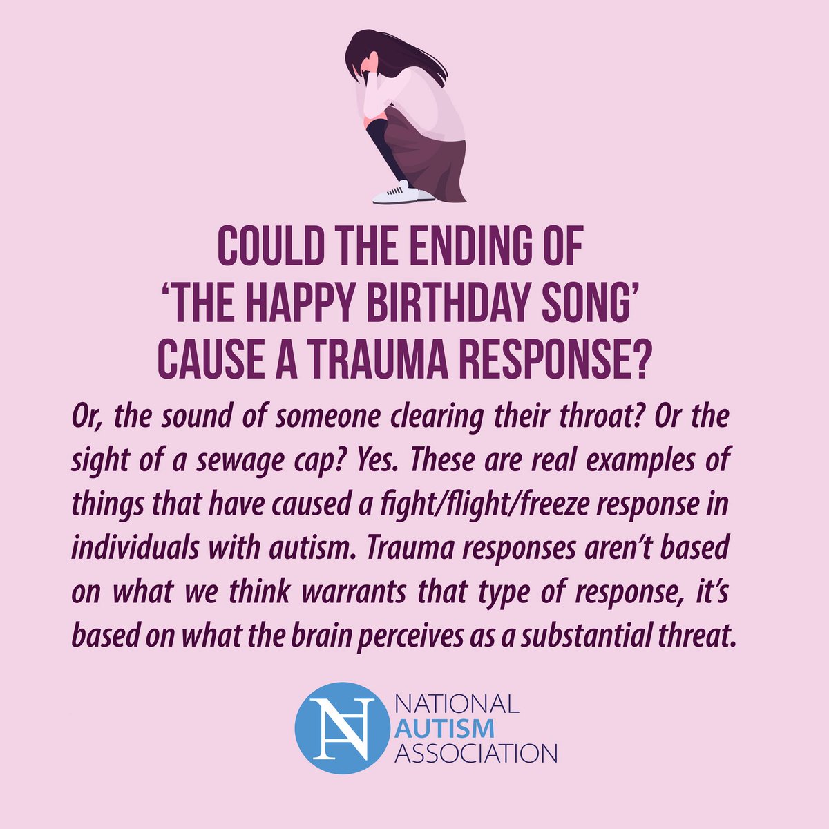 The answer for many with #autism is 'yes.' The Happy Birthday song is one common trigger in our community. Things that most people think are non-threats can absolutely cause a trauma response in those with autism.