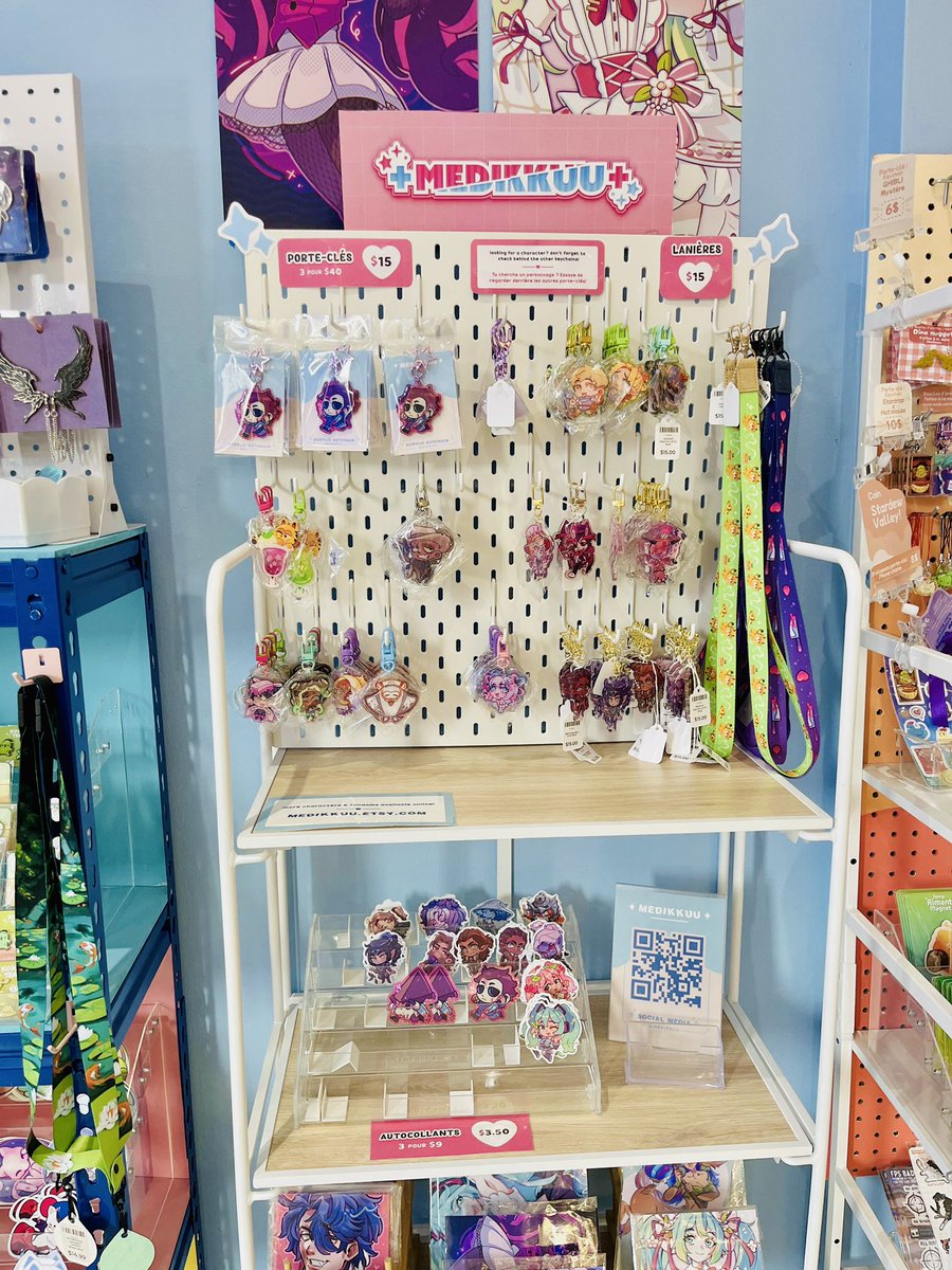 my shelf at the artist alley shop mtl got a well deserved makeover!!