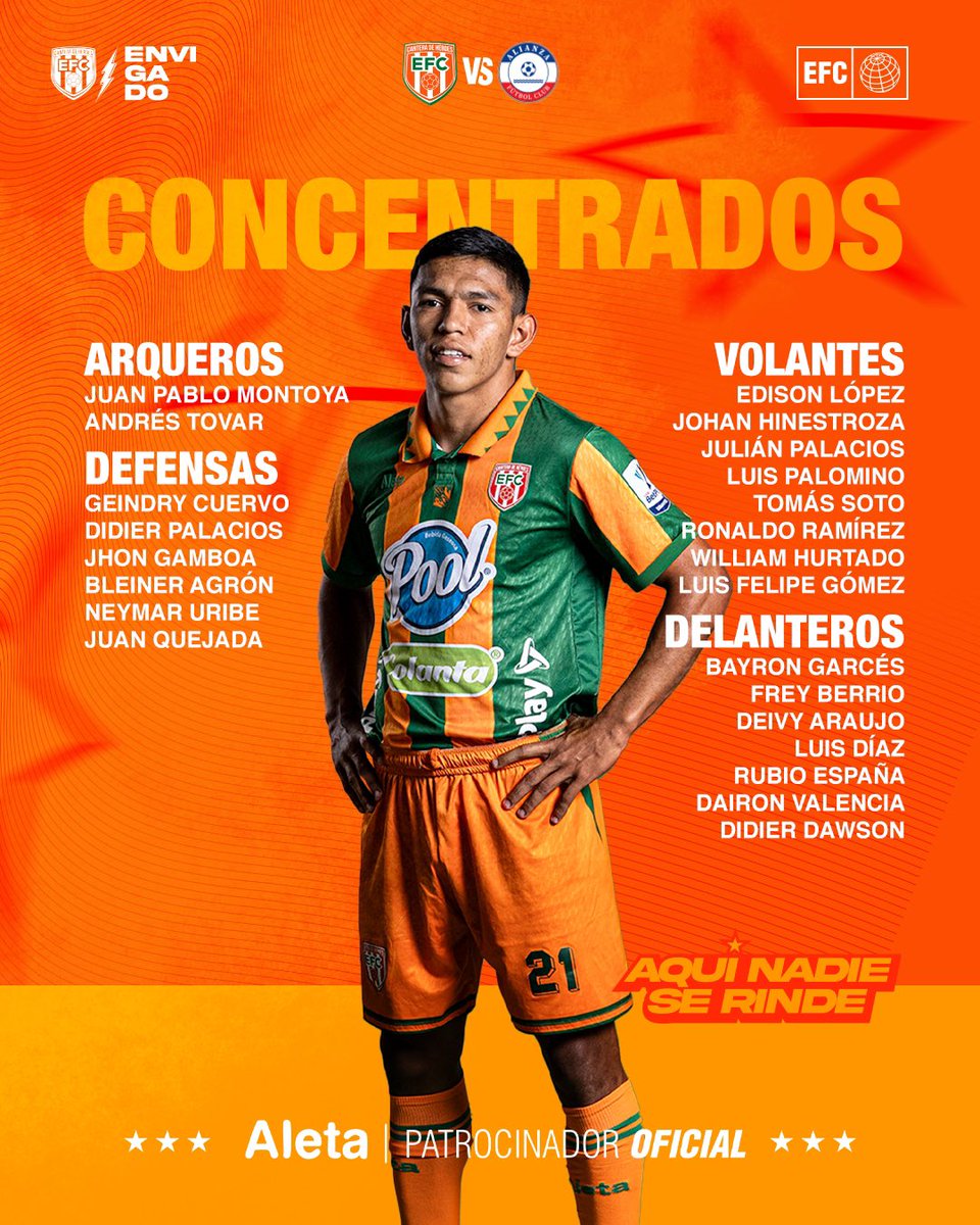 EnvigadoFC's tweet photo. 🌄 Desde el mejor vividero de Colombia, llevamos con honor esta camiseta y el corazón naranja que nunca se rinde.

Hoy presentamos a los convocados que saltan al campo con la entrega, la valentía y la pasión de toda una Cantera de Héroes 🍊🔥

Patrocinado por #Aleta @OFFCORSS 

Aquí nadie se rinde 🧡

🍊 #CanteraDeHéroes • #EFC