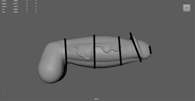 お久しぶりです、最近は知り合いの作家さんのお願いでクリスタ用の3Dちんぽ素材を作ってたりしていました。

人のちんぽ作画でモデリングするのも結構面白かったです。 