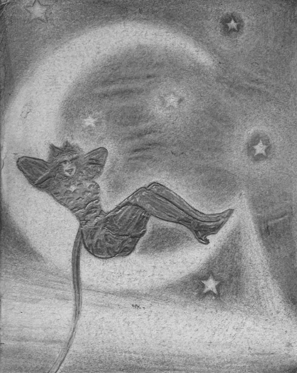 ethelbelfeline's tweet photo. CrEscEnT
[HD]

"New version of this classic motif - The first time I drew a catgirl on a crescent it was a fanart/DTIYS of @_eatslugs ' Platina, and it was actually my first pencil drawing after years of digital art...So I've been meaning to draw a version with my own catgirl" https://t.co/ACR5W2hTnf