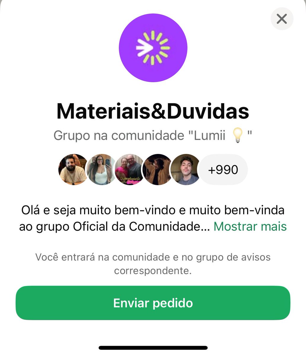 Eu não imaginava na minha vida ter uma grupo no WhatsApp com mais de 100 pessoas

Hoje já temos +de 900 😭❤️
