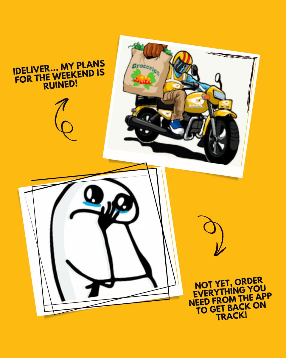 When plans go sideways, iDeliver brings them back on track!
From groceries, to gadgets and more get it all delivered fast and stress-free.

Download the iDeliver App today and let us save your weekend! 💛
#Nepo