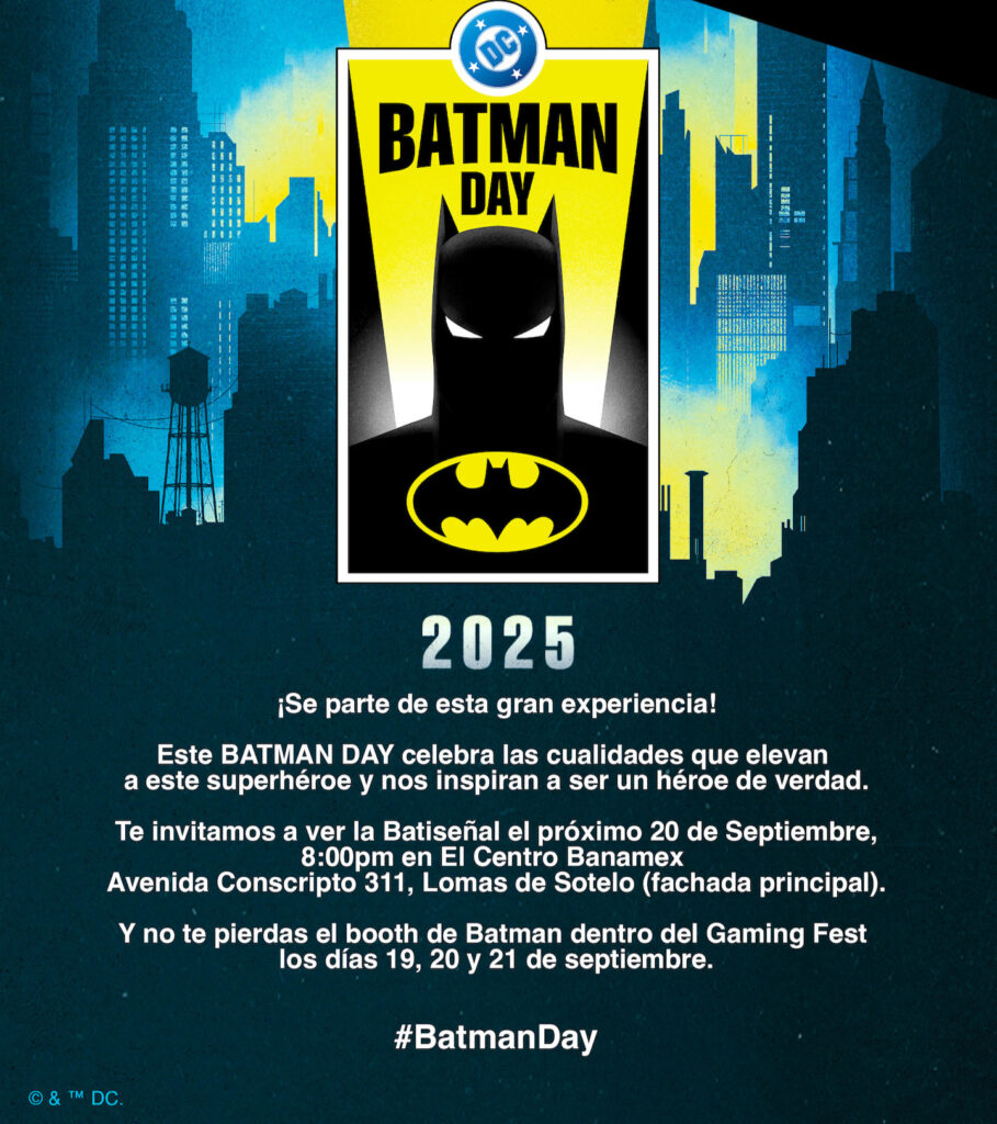 JugandoCiencia's tweet photo. 🌆 ¡#BatmanDay en CDMX! 🦇
🕗 Batiseñal: 20:00 hrs en Expo Banamex
🎮 Actividades: Desde las 12:00 hrs
📍 Av. del Conscripto 311, Lomas de Sotelo
🎉 Cosplay, videojuegos, cómics gratis y más
🎟️ Entrada libre con registro previo
¡No te lo pierdas! ✨ #BatmanDayCDMX #BatFan https://t.co/QCqGcMw9g3