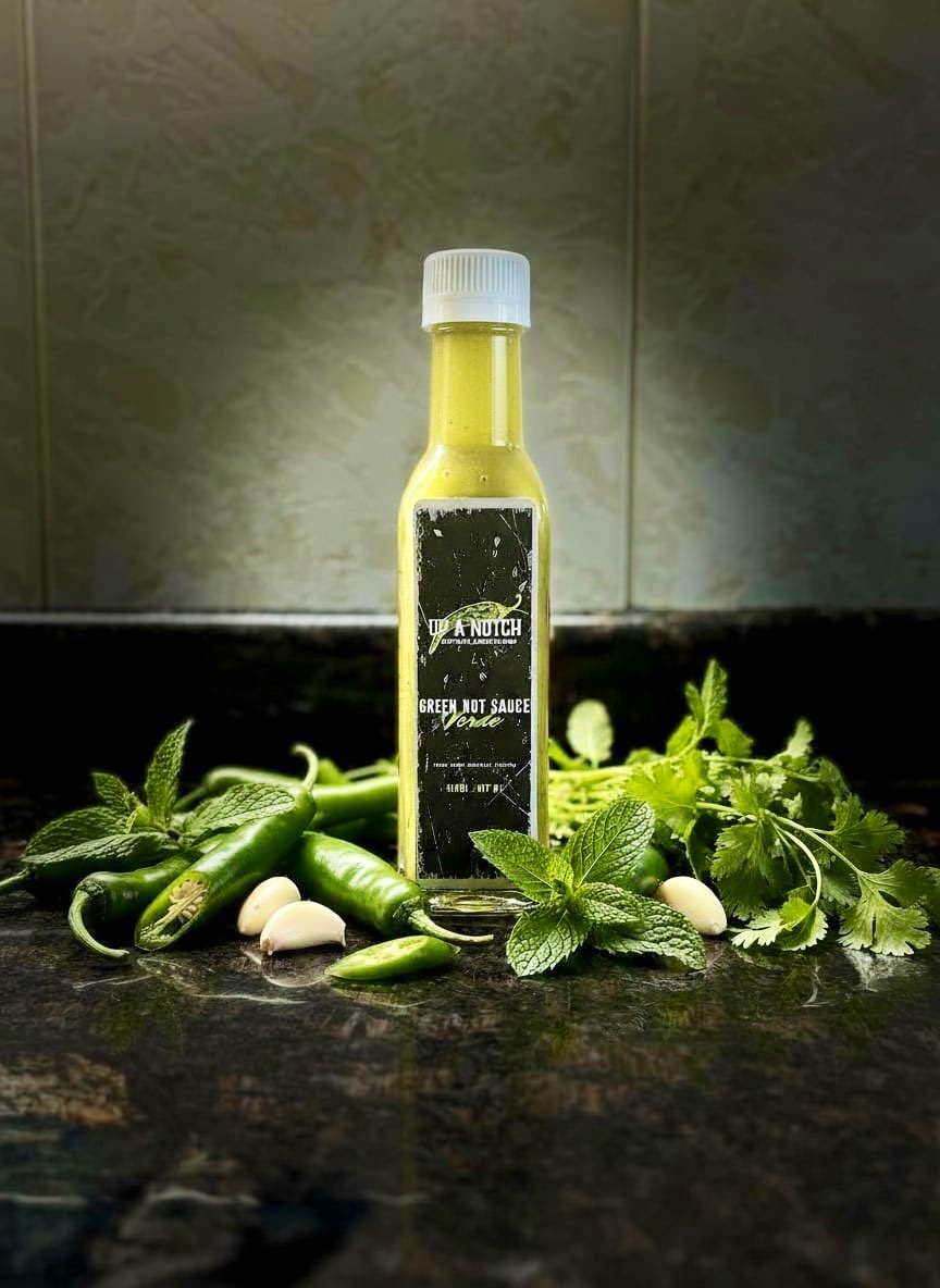 🔥 Big news! Our Classic Hot Sauce &amp; Verde Sauce are here! 🌶️🌿 Bursting with flavor, crafted in small batches, and ready to heat up your taste buds. Sales open in just a couple of days – stay tuned!  #HotSauce #UpANotch