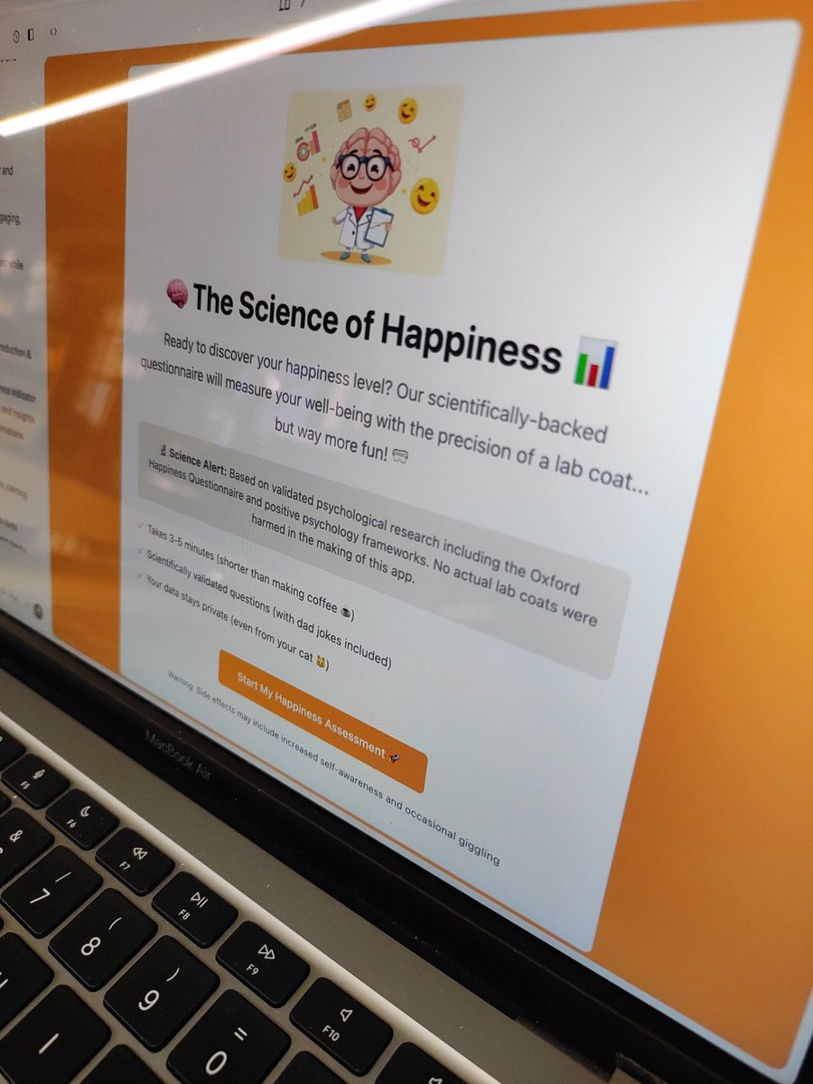 Ready to discover your happiness level? 

Something's cooking 👩‍💻
#shipaton #buildinpublic 

With the happiness professional <a href="/StefsPrspective/">Stef Martens</a>