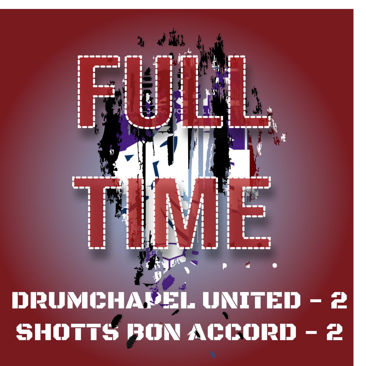 ⚽️ Full Time

Drumchapel United - 2
Shotts Bon Accord - 2

Two goals from Darren Bowie <a href="/darrenbowie8/">Darren Bowie</a> had Shotts 2-0 up but two rapid returns from Drumchapel levelled the game.
