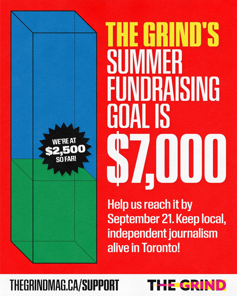 UPDATE: Our fundraising campaign just broke $2,500. Thanks you to the four readers who donated between $10 and $100 in the last day!

Can we get another $500 to get past $3,000 today?

Donate: thegrindmag.ca/support-the-gr…